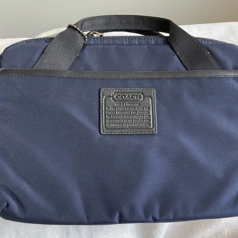 COACH | Rare Top Handle Black Nylon & Leather Tablet Case Bag